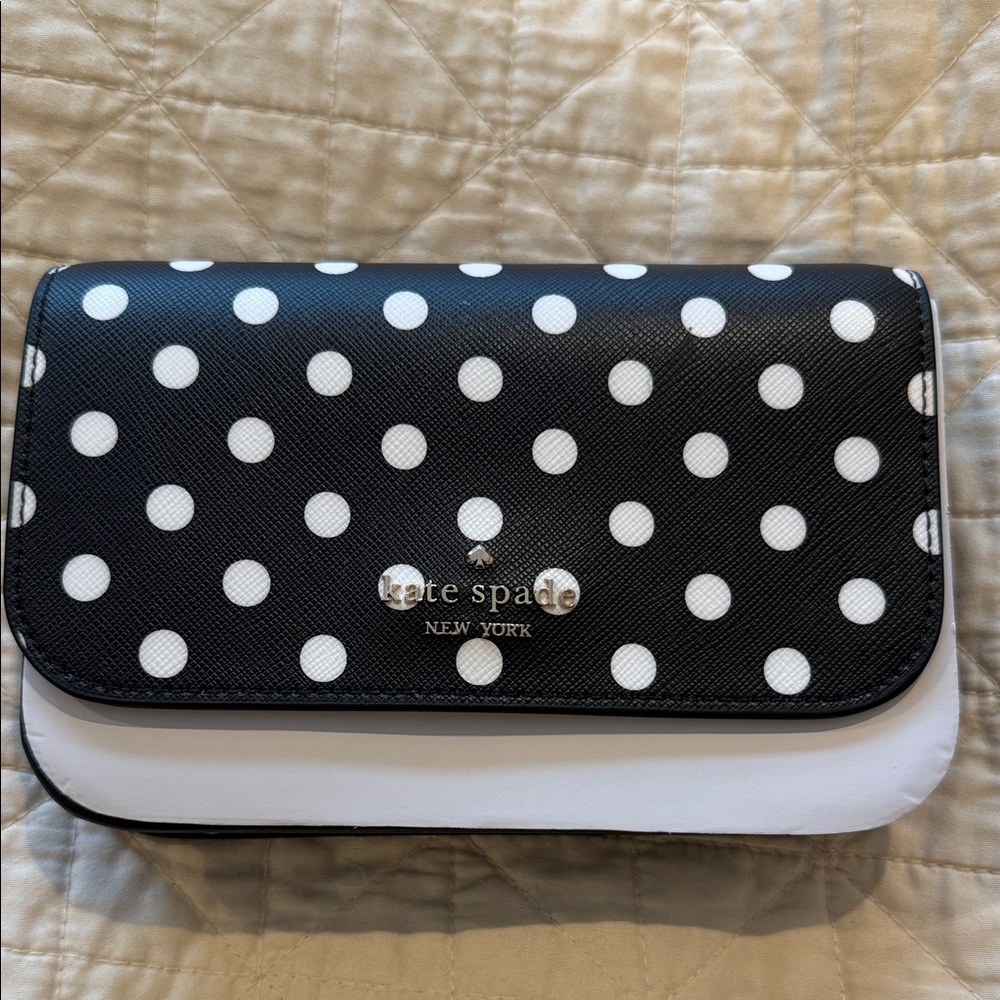 Kate Spade Black and White Polka Dot Clutch
